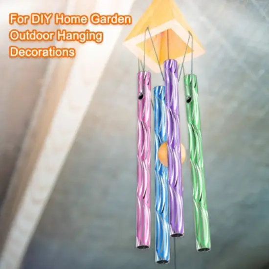 Unique Bargains Aluminum DIY Craft Outdoor Wind Chime Tubes 3 X 0.2 Inch Green+Blue+Yellow+Purple+Pink 100-Pack image {4}