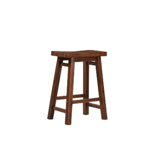 24" Sonoma Saddle Counter Height Barstools Wire Brushed Finish Chestnut - Boraam image {2}