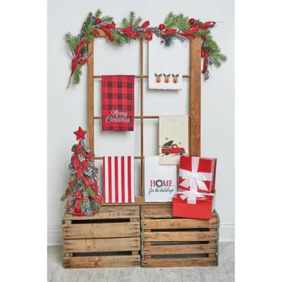 C&F Home Three Christmas Reindeers Embroidered Cotton Dishtowel image {1}