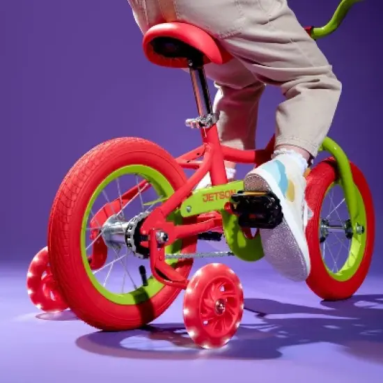 Jetson Light Rider 12" Kids' Light Up Bike - Red/Lime image {3}