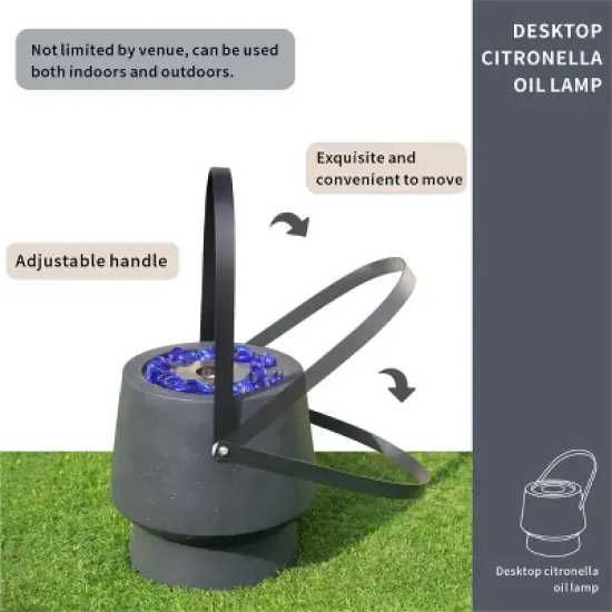 Moda Furnishings 9.8 In. Smokeless Outdoor Tabletop Citronella Oil Fireplace image {7}