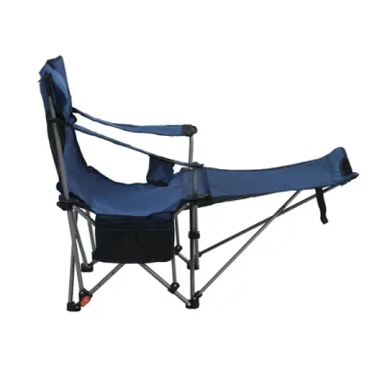 Sevobal Outdoor Portable Chairs Adjustable Reclining Camping Chair with Side Pockets and Cup Holder for Lawn and Patio, Dark Blue, 44.9"*20.9"*35.4" image {3}