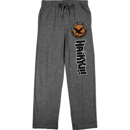 Haikyu!! Karasuno High School Logo Adult Charcoal Gray Pajama Pants image {5}