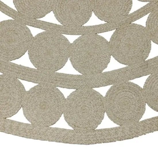 8' Round Ornate Braided Outdoor Rug Neutral - Threshold&trade; image {1}