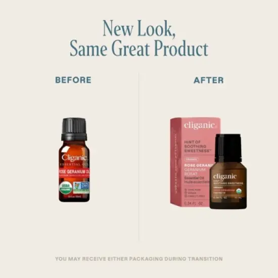 Cliganic Organic Rose Geranium Oil, 10ml image {1}