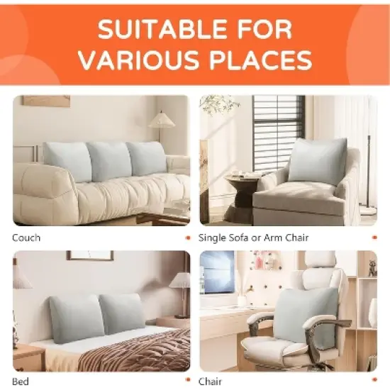 Back Support Pillow for Couch, Removable Velvet Cover image {4}