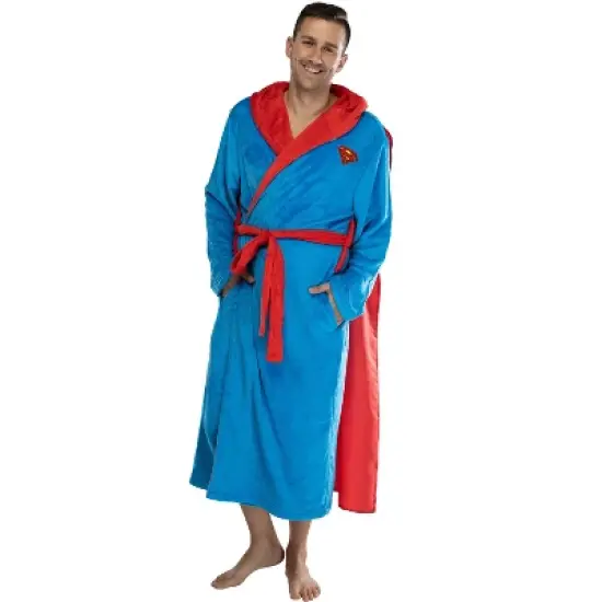 DC Comics Adult Superhero Plush Fleece Hooded Costume Robe image {7}