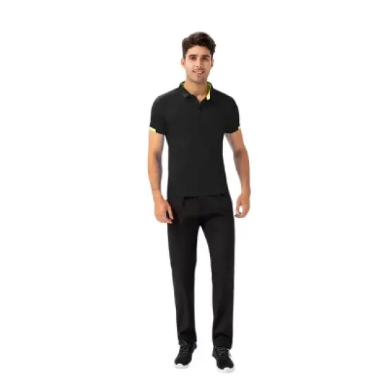 Anna-Kaci Active Men's Athletic Fit Polo Shirt with Contrast Collar and Moisture-Wicking Stretch Fabric image {1}