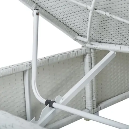 vidaXL Sun Lounger White PE rattan 76.8 in x 23.6 in x 12.2 in image {10}