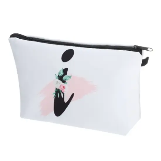 Unique Bargains Large Capacity Zipper Personalized Small Makeup Bag White image {12}