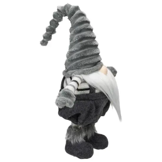 Northlight Bouncy Gnome Figure Christmas Decoration - 18" - Gray and White image {2}