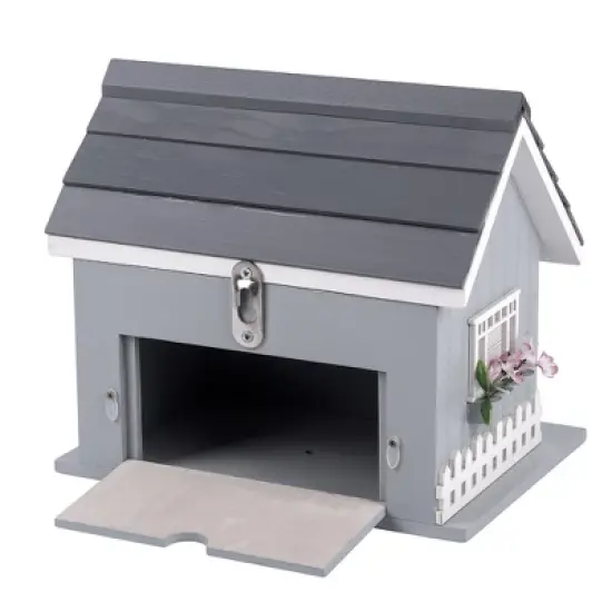 Vandue Outdoor Wooden Birdhouse - Ocean Bungalow Gray Roof image {3}