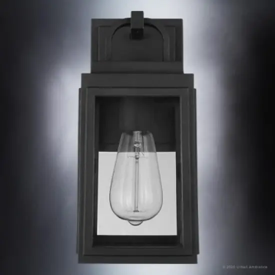 Urban Ambiance Luxury Modern Outdoor Wall Light,  11.875"H x 5.5"W,  Midnight Black Finish, UHP1242 image {5}