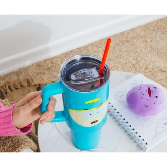 Silver Buffalo South Park Cartman Face Stainless Steel Tumbler With Handle | Holds 40 Ounces image {5}