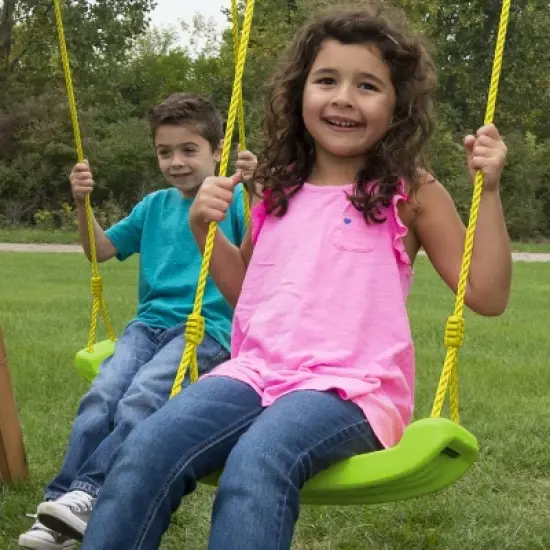 Swing-N-Slide Plastic Molded Swing Seat with Rope - Green image {1}