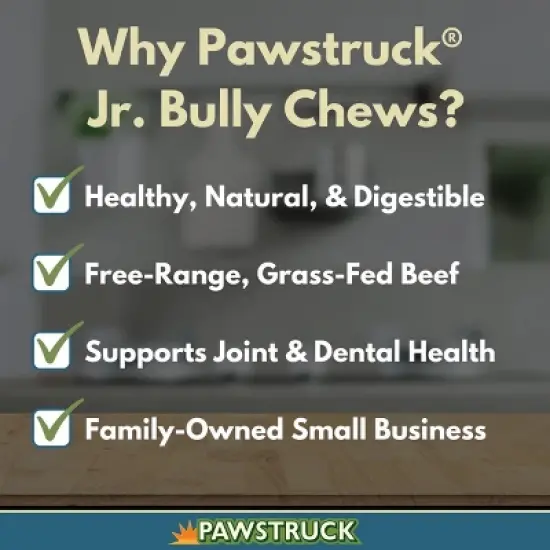 Pawstruck 5" Junior Beef Gullet Bully Sticks for Dogs & Puppies Natural Odorless Jr. Esophagus Treat - Joint Health Mini Thin Jerky Chew Steer Stix image {6}
