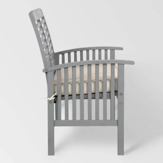 Ravenscroft Modern Boho Acacia Wood Slatted Outdoor Loveseat with Cushion - Saracina Home image {4}