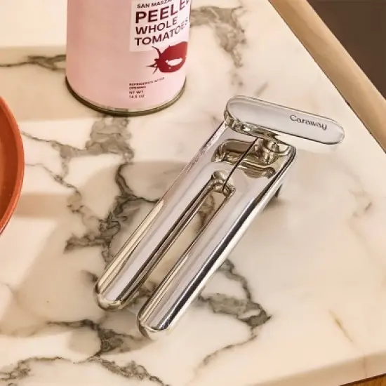 Caraway Home Stainless Steel Can Opener: Manual Silver Freestanding, Hand Wash, 1 Year Warranty, 7.1" Height image {2}