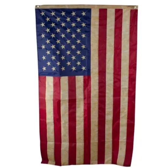 Northlight Patriotic Tea-Stained Embroidered Outdoor House Flag 60" x 36" image {2}
