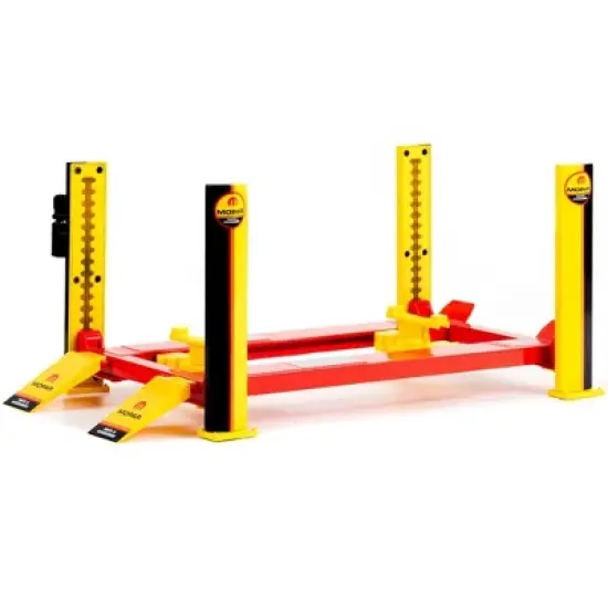 Adjustable Four Post Lift "MOPAR" Black and Yellow for 1/18 Scale Diecast Model Cars by Greenlight image {2}