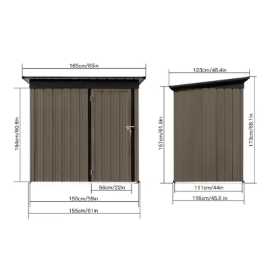 GDFStudio Frederica Modern Outdoor Metal Storage Shed, Lockable Door Tool Shed image {4}