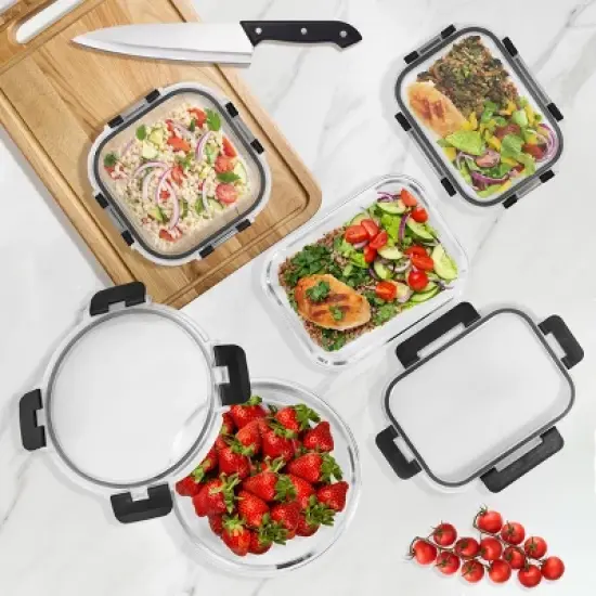 Sorbus 16 Piece Glass Meal Prep Containers with Airtight Lids - Preserves Freshness, Oven Safe, durable, BPA-free image {1}