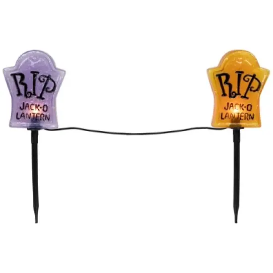 Northlight Lighted R.I.P Tombstone Halloween Outdoor Pathway Markers - 18" - Set of 3 image {9}