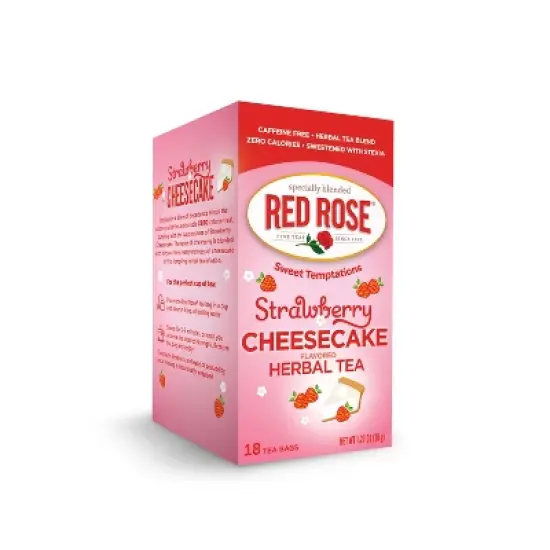 Red Rose Sweet Temptations Dessert Tea Variety Pack with 18 Count Pack of 4 Fruit Naturally Flavored Black Tea image {5}