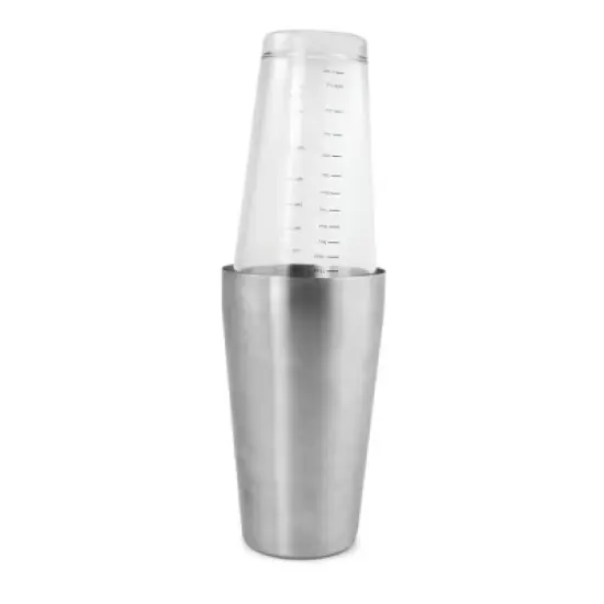 True Barkeep Boston Shaker, Stainless Steel Cocktail Tin & Mixing Glass with Rubber Seal and Measurements, 28 Oz and 16 Oz,  Set of 2 image {8}