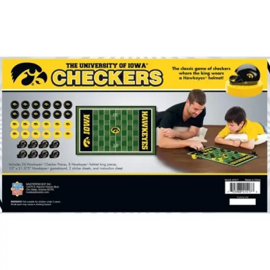 MasterPieces Officially licensed NCAA Iowa Hawkeyes Checkers Board Game for Families and Kids ages 6 and Up image {3}