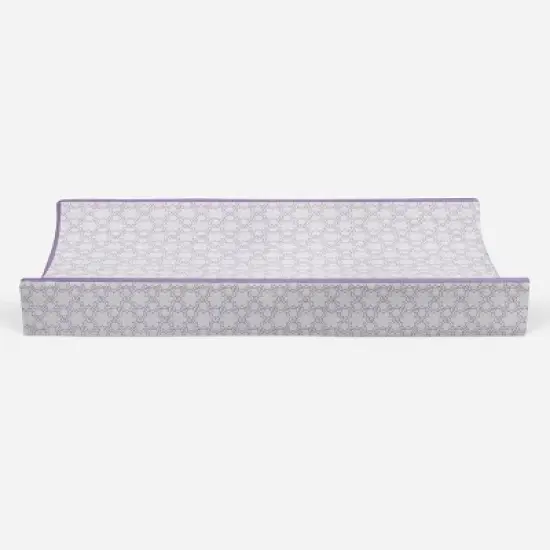 Bacati - Floral Quilted Muslin Changing Pad Cover Lilac image {4}