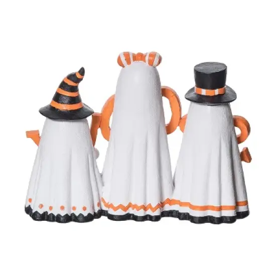 Transpac Cute Spooky Ghost Figurine - Resin Halloween Decor for Home, Office, and Festive Celebrations image {2}