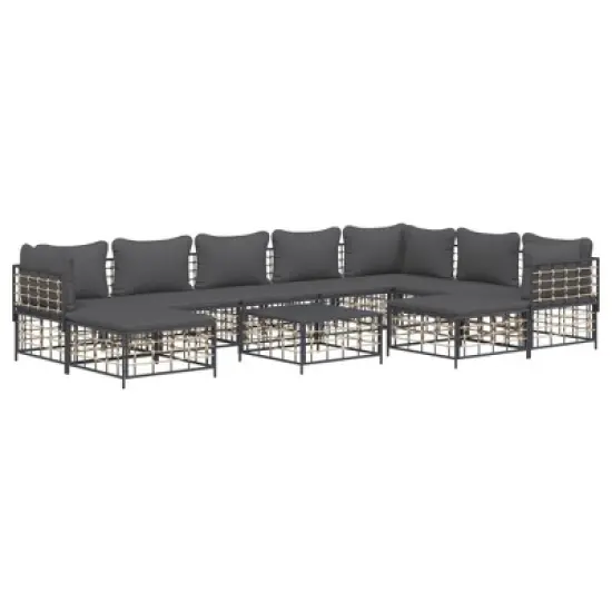vidaXL Garden Lounge Set Set of 10 Anthracite image {2}