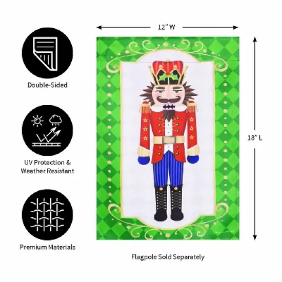 Evergreen Trio Nutcracker Reversible Suede Garden Flag 12 x 18 Inches Indoor Outdoor Decor image {3}
