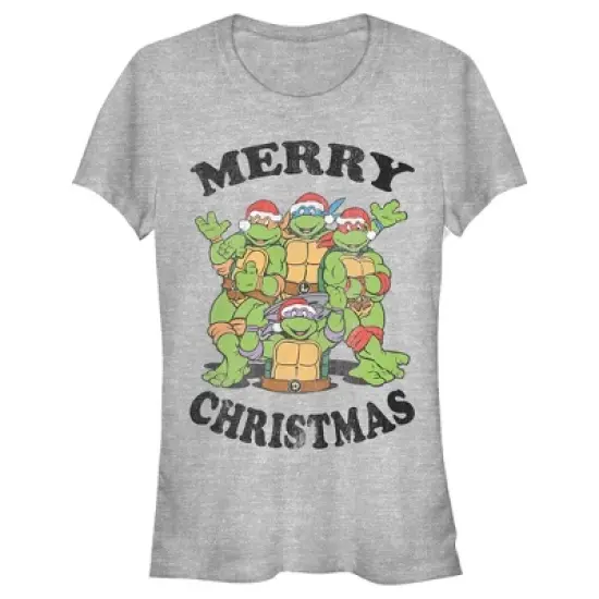 Junior's Teenage Mutant Ninja Turtles Distressed Merry Christmas T-Shirt image {3}