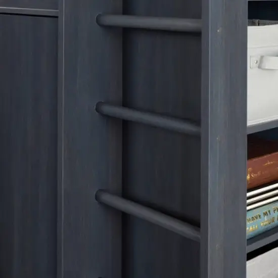Twin Asten Loft Bed with Desk  Blueberry  - South Shore image {2}