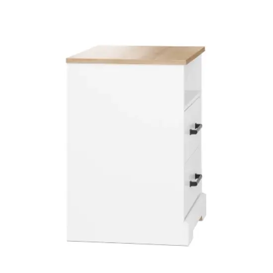 Prepac Rustic Ridge Farmhouse 2 Drawer Nightstand White/Oak image {8}