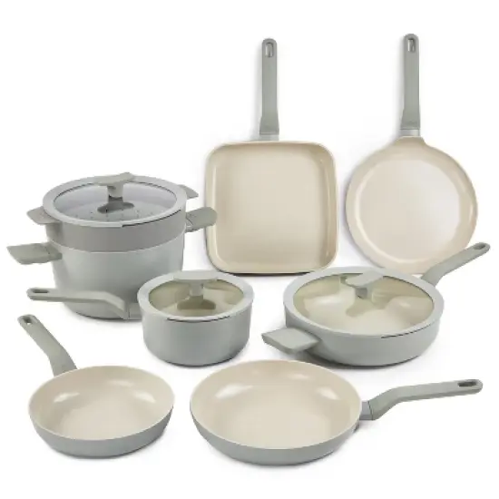 BergHOFF Balance 11Pc Nonstick Ceramic Cookware Set With Glass Lid, Recycled Aluminum image {11}