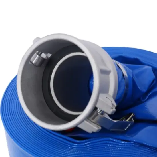 Syemin Drip Irrigation 100Ft Pool Backwash Hose, Heavy Duty Water Discharge Pump Hoses for Swimming Drain Pools with Aluminum Camlock, Blue, 3"*3"*3" image {3}