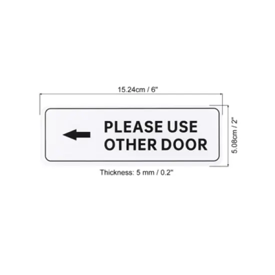 Unique Bargains Acrylic Self-Adhesive Decor Home Hotel Please Use Other Door Left Arrow Sign image {1}