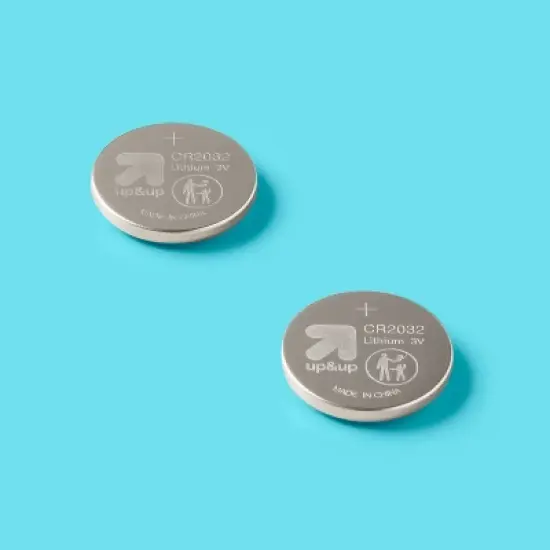 2032 Batteries - Lithium Coin Battery - 2ct - up&up&trade;: Household Single-Use, 1.5V image {1}