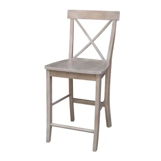 X Back Stool Washed Gray/Taupe - International Concepts image {9}