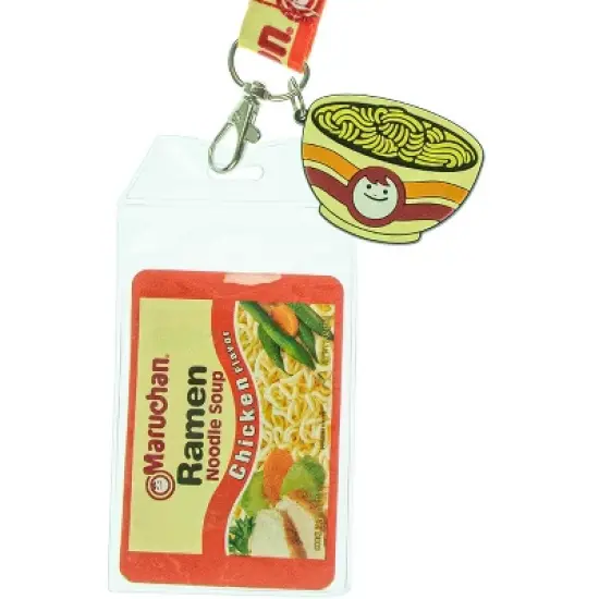 Maruchan Ramen Noodles Lanyard ID Badge Holder With Rubber Charm Pendant image {1}