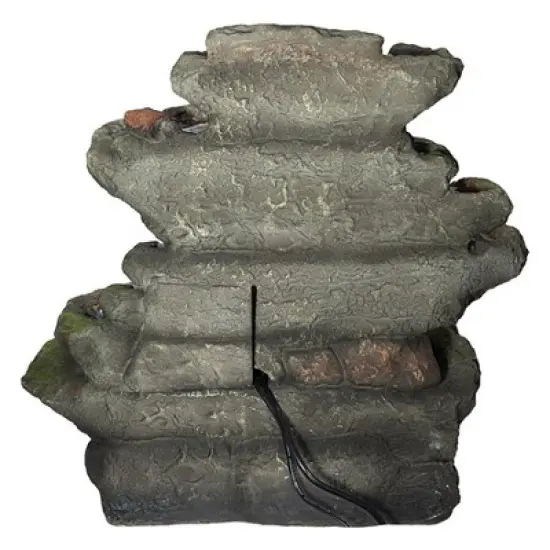 Design Toscano Ribbon Ridge Cascading Waterfall Illuminated Garden Fountain image {3}