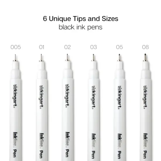 KINGART PRO Inkline Fine Line Pens , 6 pc image {1}