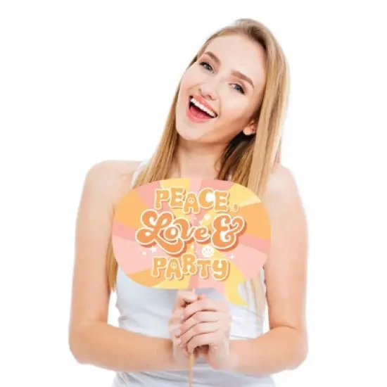 Big Dot of Happiness Stay Groovy - Boho Hippie Party Photo Booth Props Kit - 20 Count image {2}