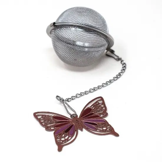 Norpro Mesh Tea Infuser with Butterfly Charm, 2-Inch, Stainless Steel image {1}