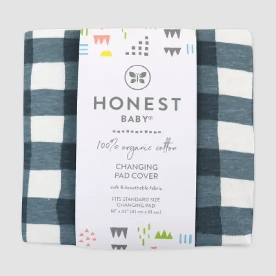 Honest Baby Organic Cotton Changing Pad Cover - Painted Buffalo Gray image {2}