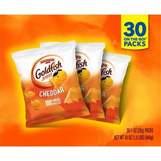 Goldfish Cheddar Crackers Snack Pack MultiPack Box - 30oz/30ct image {3}