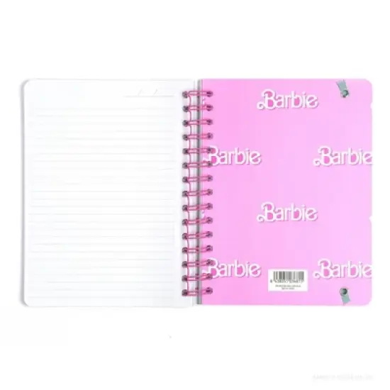 Yoobi Barbie Journal Spiral 6"x8" Barbie Logo Pattern, School Supplies image {5}